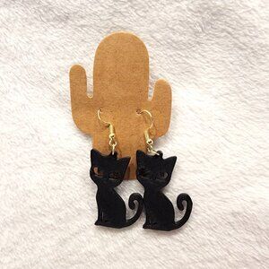 3D Print Black Cat Earrings
